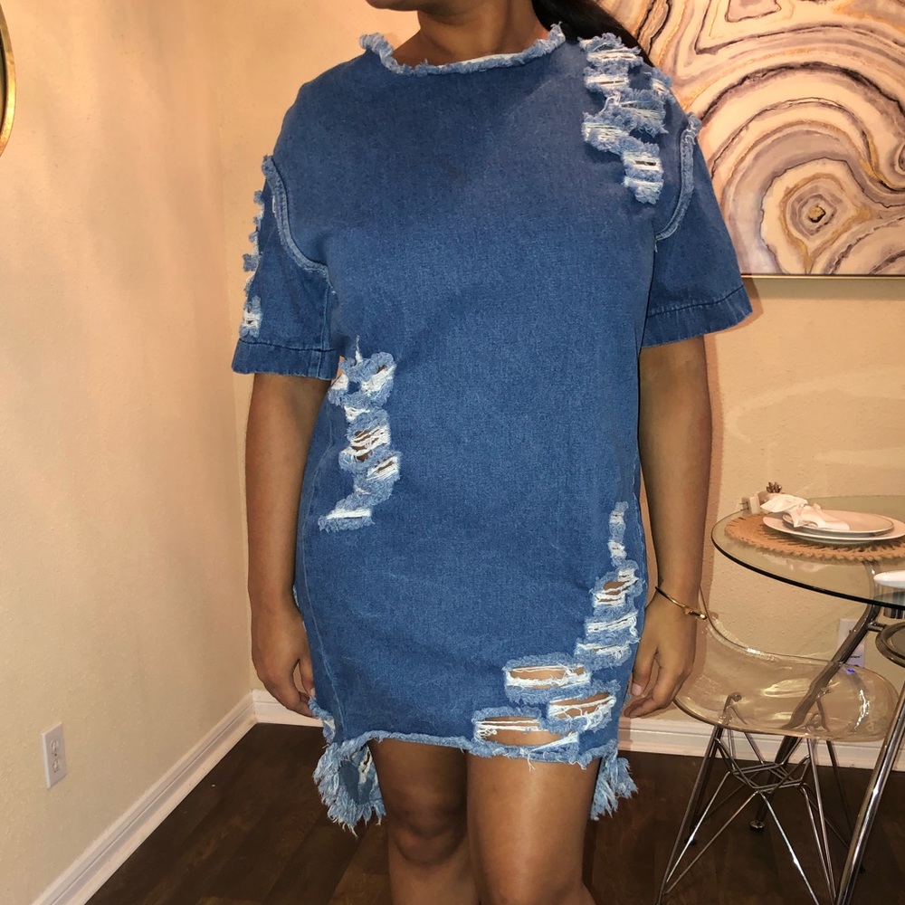 Blue Jean distressed dress